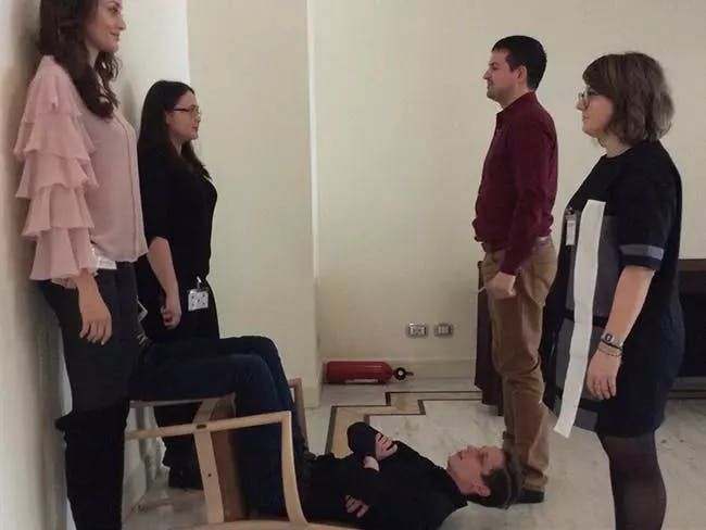 Thomsons Online Benefits team participating in a custon team building activity