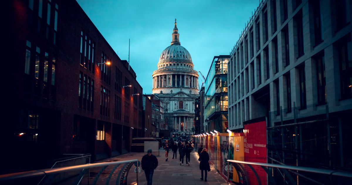 St Paul's Cathedral at dusk, one of the City of London landmarks University of Bath Gold Scholars discover on their Urban Explorer team building day