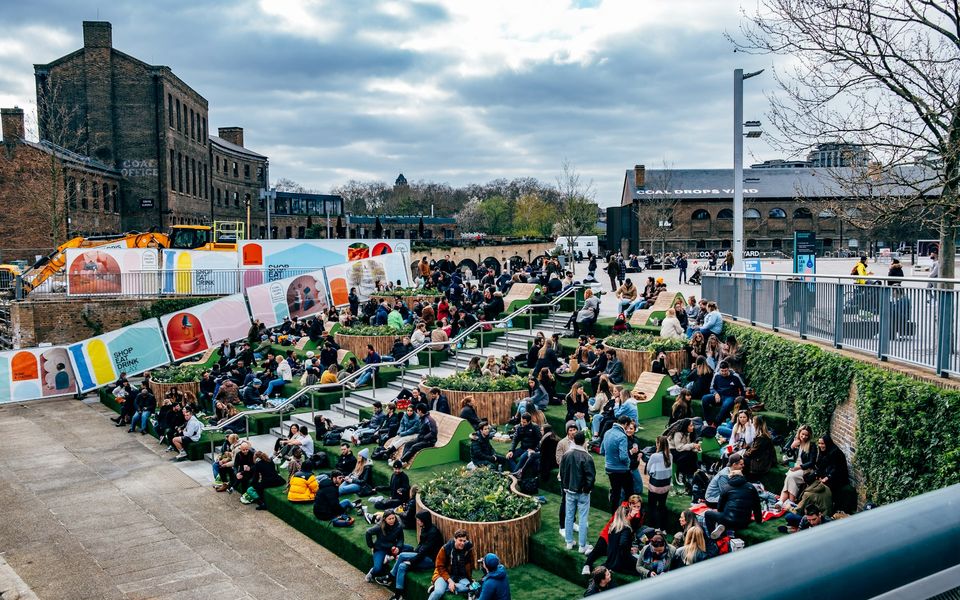 Kings Cross station and surrounding area in central London