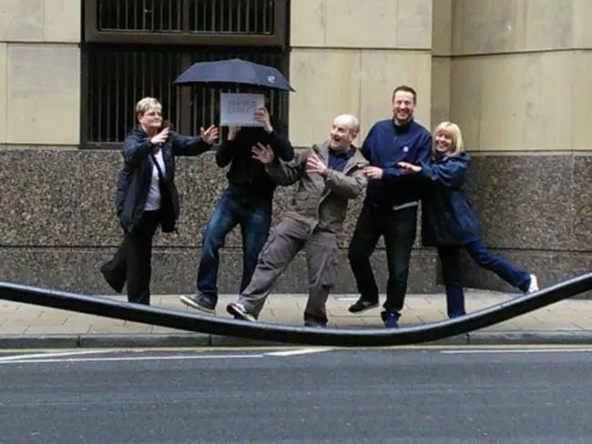 Shop Direct team participating in a team building activity in Liverpool, England