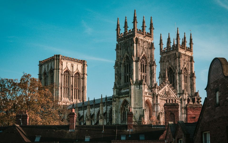 York Minster towers above historic rooftops