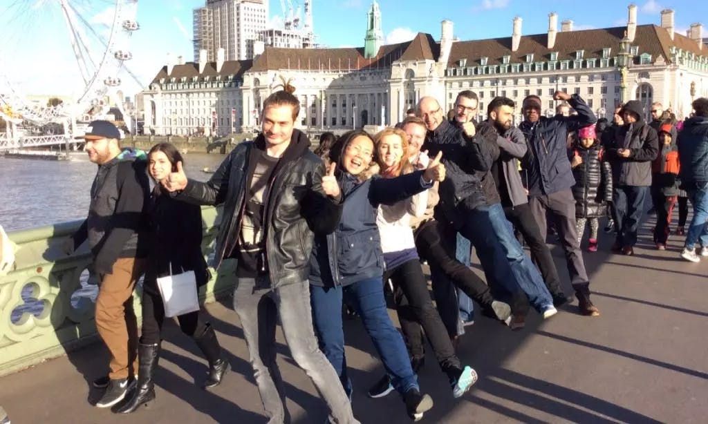 Osborne team participating in an City Explorer team building activity in London, England